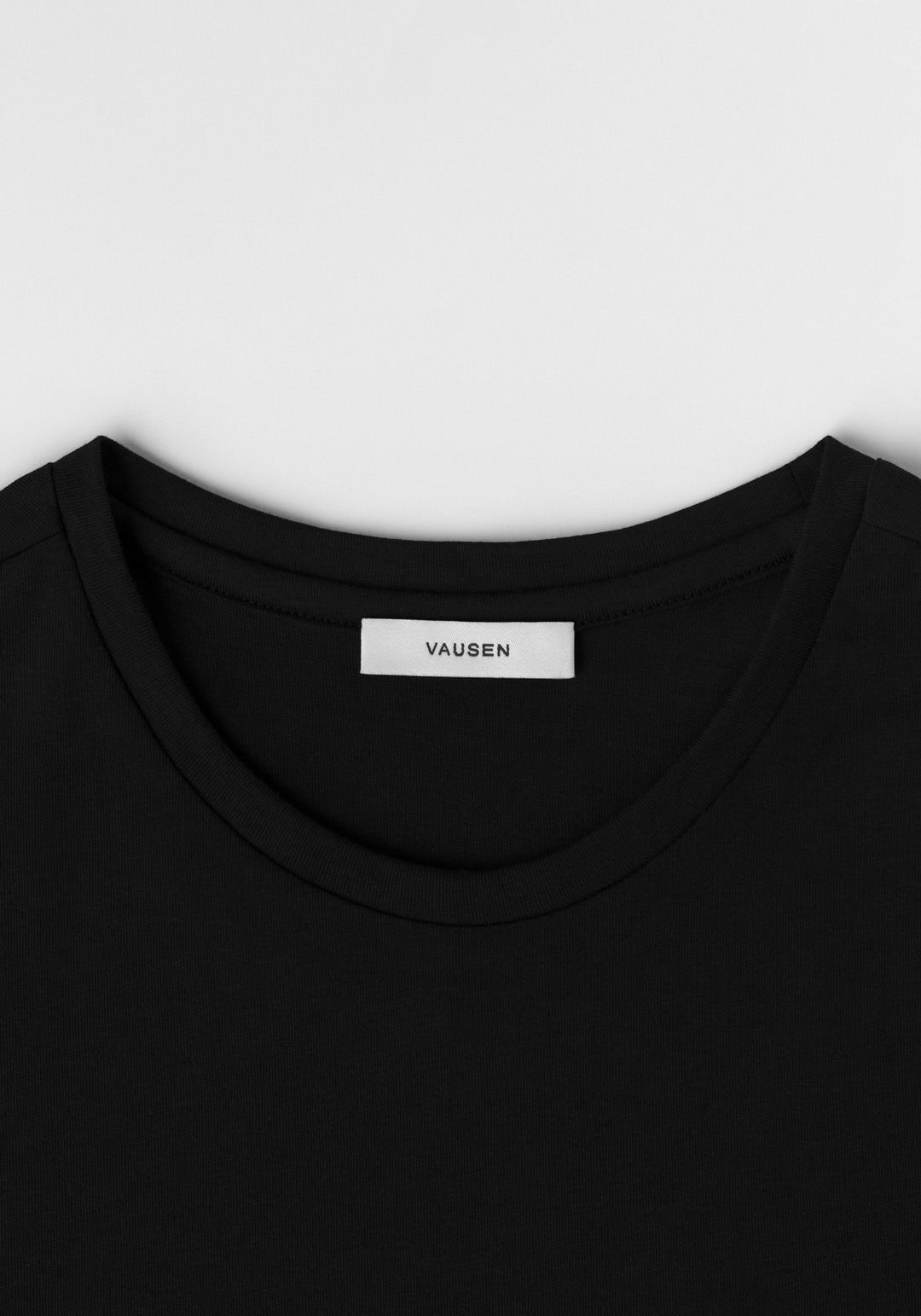 vausen camiseta negra manga corta algodón peruano cuello