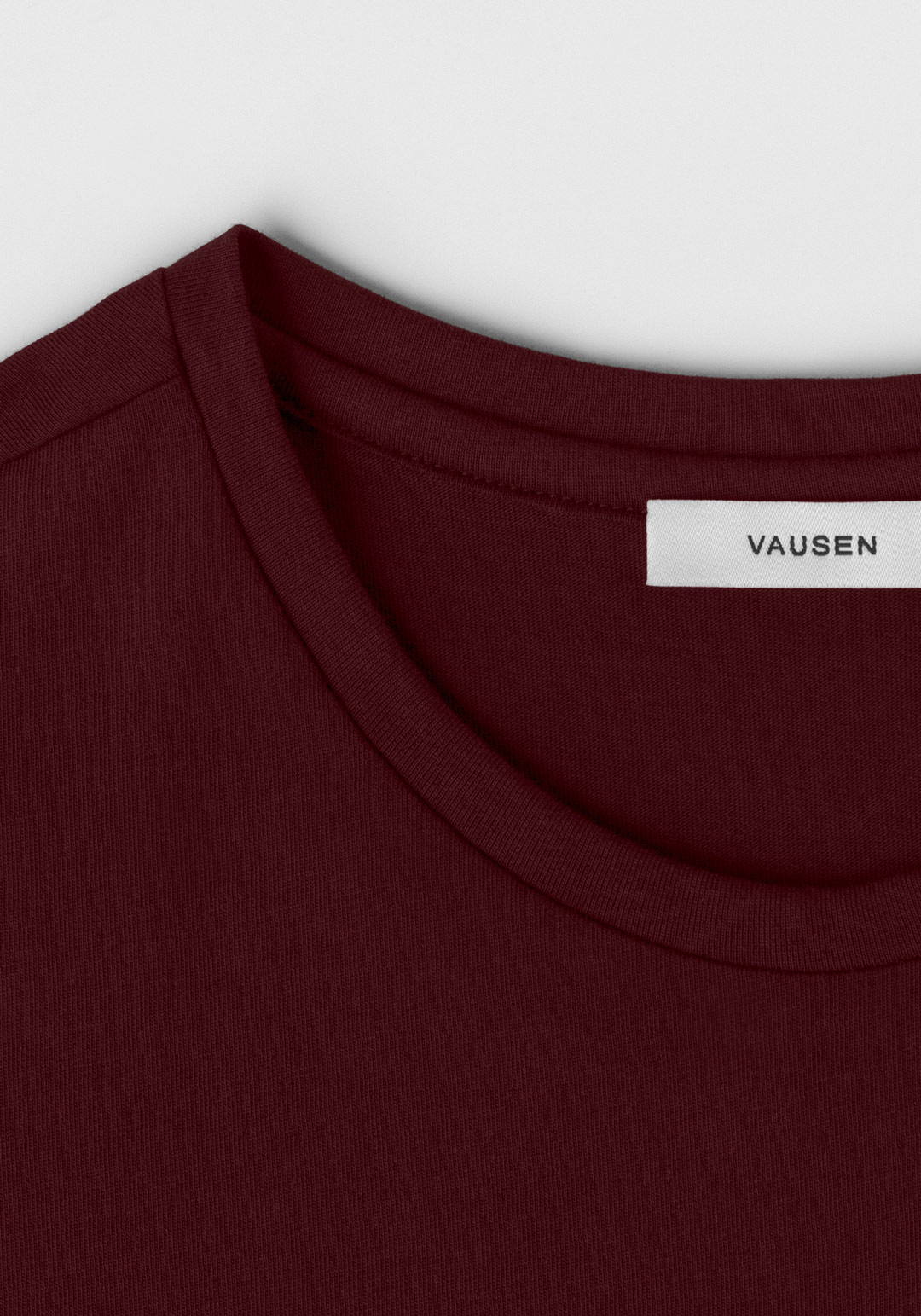 vausen camiseta rojo burdeos manga corta algodón peruano cuello detalles