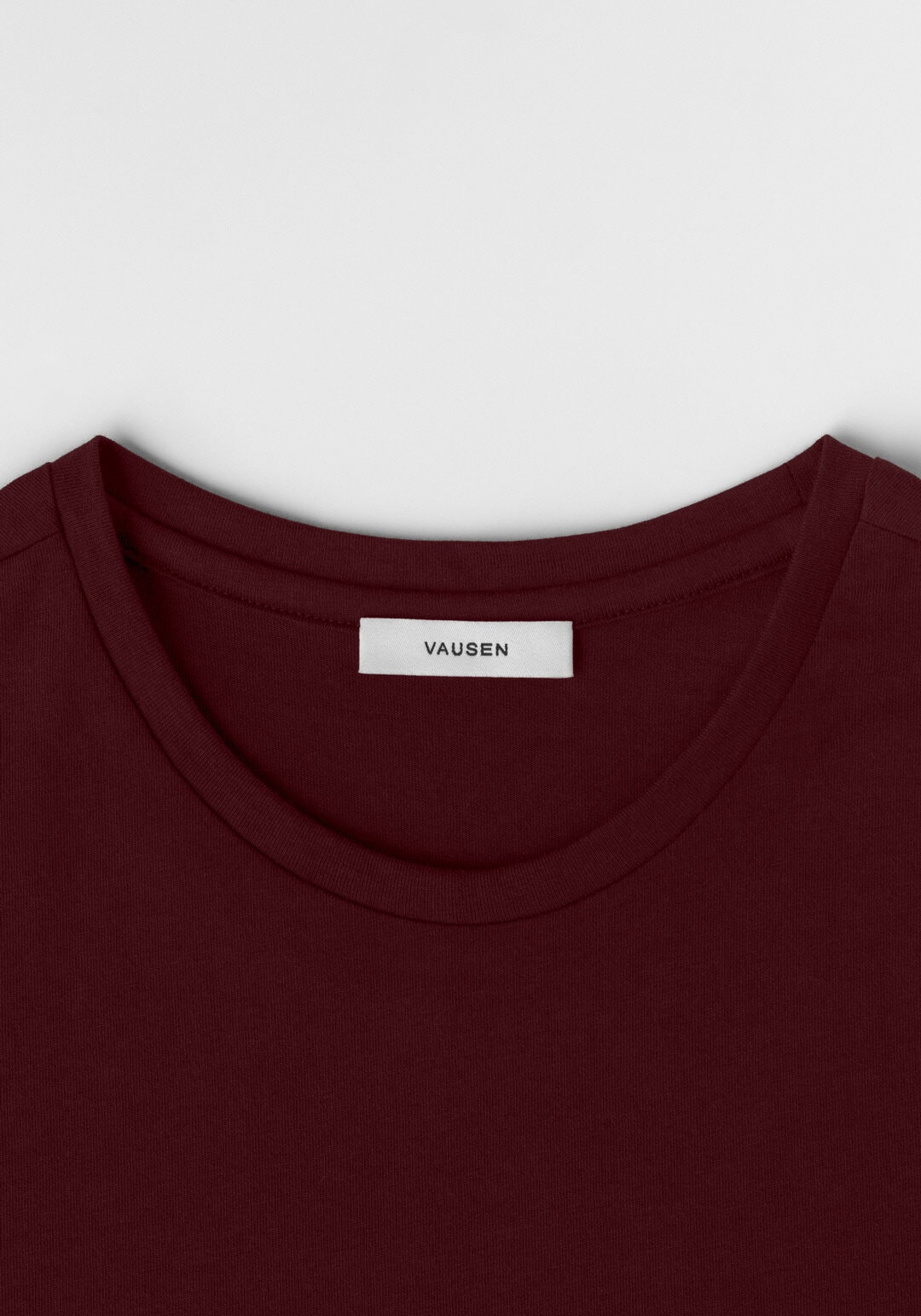 vausen camiseta rojo burdeos manga corta algodón peruano cuello