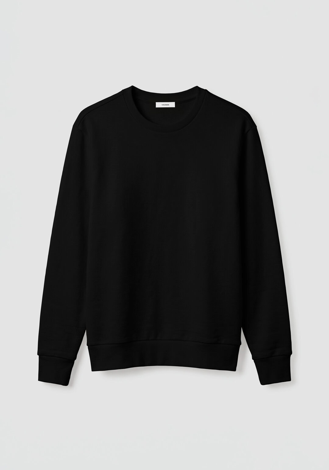 vausen buzo negro manga larga algodón peruano frente